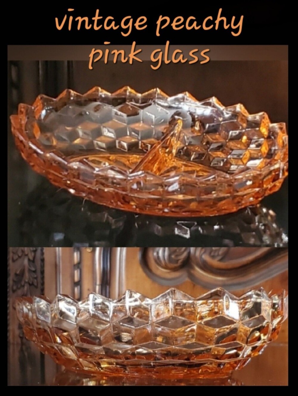 Vntg "Whitehall Peach" 2-Part 10" Oval Dish by Colony - Picture 12 of 12
